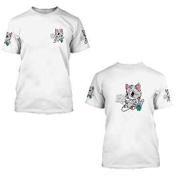 Discover cute cat smoking shisha 3D T Shirts