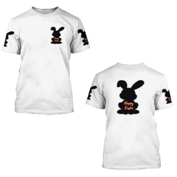 Discover Happy Easter Bunny black lovely 3D T Shirts