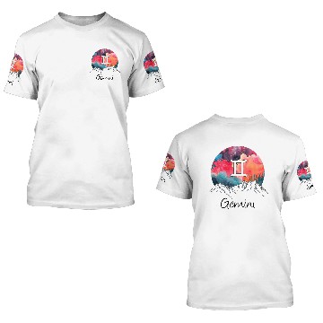 Discover Gemini Zodiac Sign 3D T Shirts