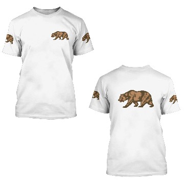 Discover California Grizzly Bear Walking 3D T Shirts