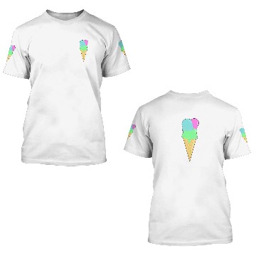 Discover Waffle ice cream three scoops gift idea summer 3D T Shirts