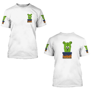 Discover Happy Cactus In A Patterned Pot 3D T Shirts