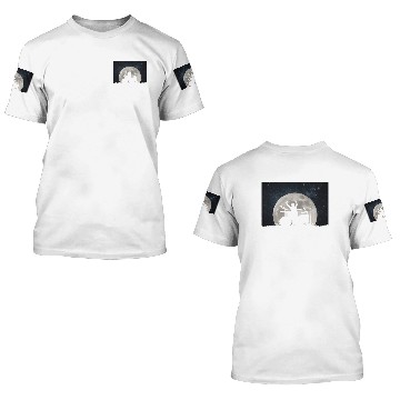 Discover Drummer Playing Drums In Moon Space Solar System 3D T Shirts