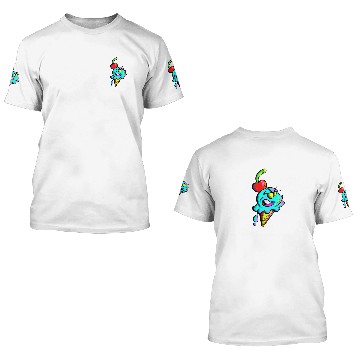 Discover Blue Ice Cream cone Chibi 3D T Shirts