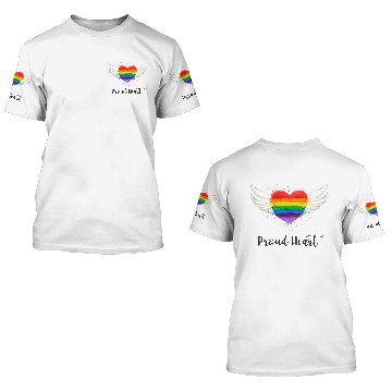 Discover Proud rainbow Heart 3D T Shirts