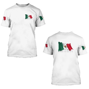 Discover Mexico Graphic Waving Flag 3D T Shirts