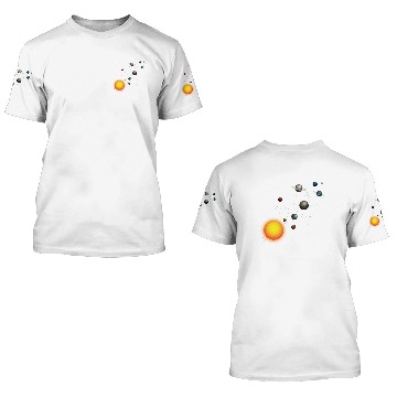 Discover Solar System Space 8 Planets & Sun space lover Shi 3D T Shirts