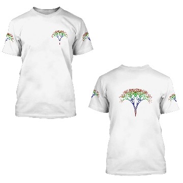 Discover Rainbow Tree brown branches 3D T Shirts