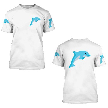 Discover dolphin illustration 3D T Shirts
