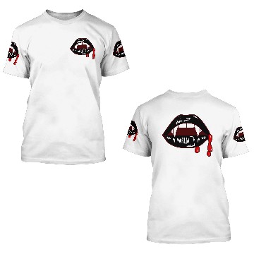 Discover Black Goth Vampire Mouth Teeth 3D T Shirts