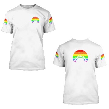 Discover Vintage sunset - Rainbow LGBT Gay Pride 3D T Shirts