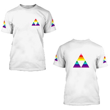 Discover Zelda Inspired Rainbow Flag Triforce for Gay Pride 3D T Shirts