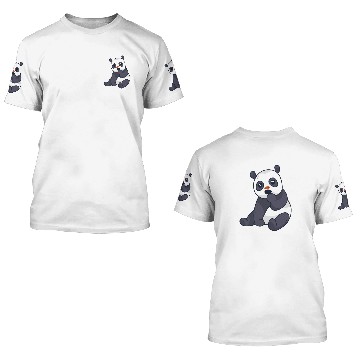 Discover Cute Panda Muzzle Spot Sitting, Animal Print 3D T Shirts