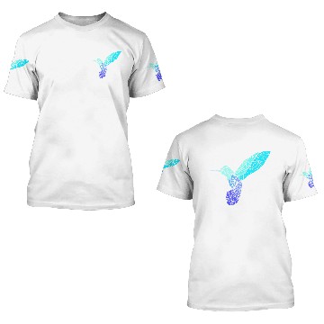 Discover Blue Hummingbird Exotic Bird Mandala Tribal 3D T Shirts