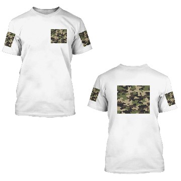 Discover Army Camo Camouflage Hunting Military Art Prints 3D T Shirts