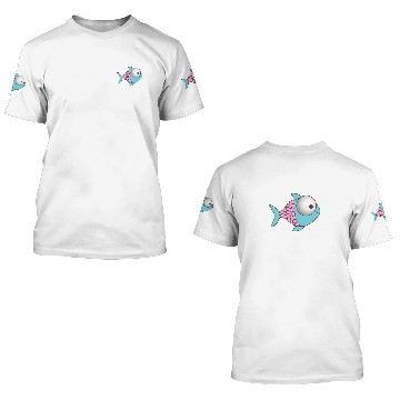 Discover Blue and Purple Cartoon Fish 3D T Shirts