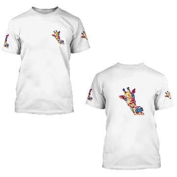 Discover Giraffe fun birthday ART 3D T Shirts