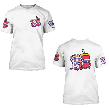 Discover Popcorn Couple 3D T Shirts