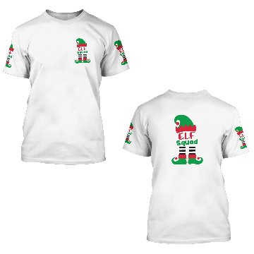 Discover Elf Squad Funny Christmas Holiday Elf Family 3D T Shirts