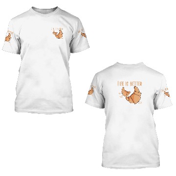 Discover Croissant Lover Morning Breakfast Hobby Baking 3D T Shirts