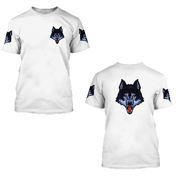Discover Angry Wolf Face 3D T Shirts