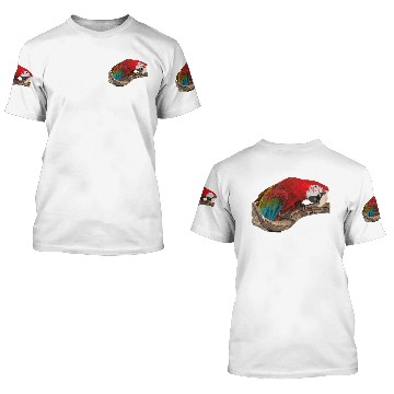 Discover red macaw 3D T Shirts