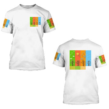 Discover Cherry tree four seasons development 3D T Shirts