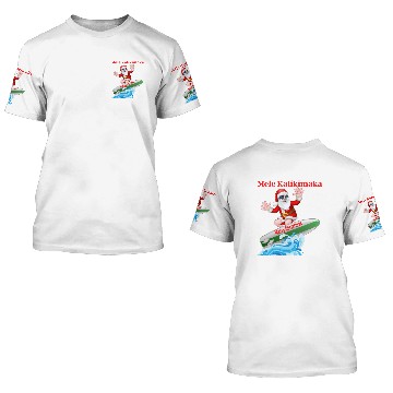 Discover Mele Kalikimaka Hawaiian Christmas Surfing Santa T 3D T Shirts
