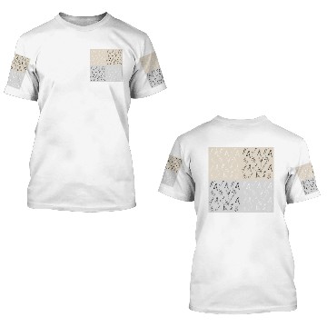 Discover four branches pattern beige grey 3D T Shirts