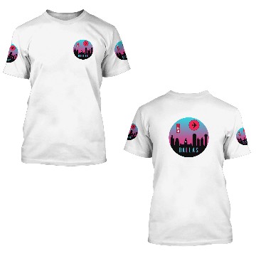Discover Dallas City Retro Texas Skyline Cityscape Souvenir 3D T Shirts