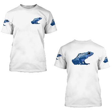 Discover Blue poison dart frog - Dendrobates Tinctorius 3D T Shirts