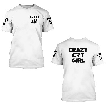 Discover CRAZY CAT GIRL Cat Lover 3D T Shirts