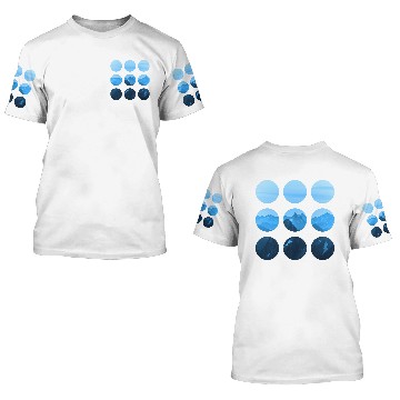 Discover Blue Mountain dots 3D T Shirts