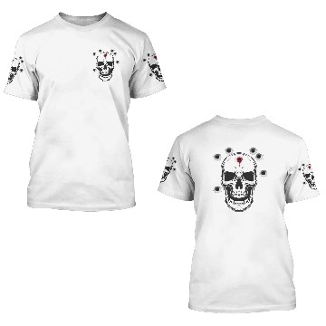 Discover Skeleton Head Shot Design 3D T Shirts