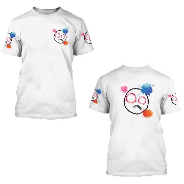 Discover Sad face paint splatter 3D T Shirts