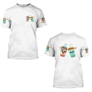 Discover cartoon milk tea 3D T Shirts