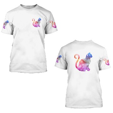 Discover Galaxy Cat 3D T Shirts