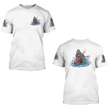Discover Easter Great White Shark With Bunny Ears Easter 3D T Shirts