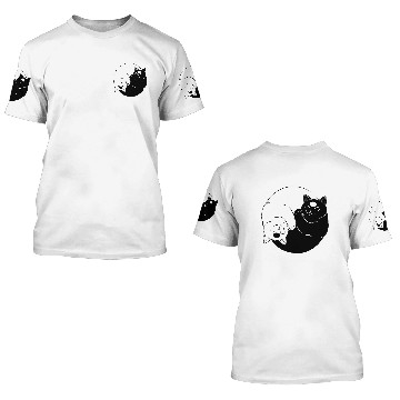 Discover Cat Ying yang 3D T Shirts