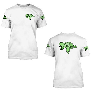 Discover Happy Sea Turtle Cartoon 3D T Shirts