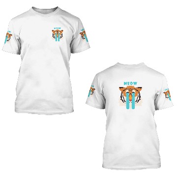 Discover Wild cat meow sad cat tiger 3D T Shirts