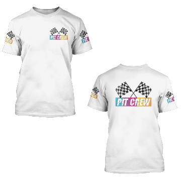 Discover Pit Crew Race Car Party Checkered Flag Car Racin 3D T Shirts