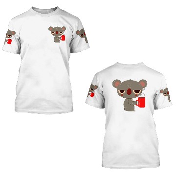 Discover angry koala drinking coffee 3D T Shirts