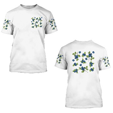 Discover delicious appetizing blueberry pattern. fruit 3D T Shirts