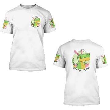Discover Dino Easter greeting funny T-Rex bunny design 3D T Shirts