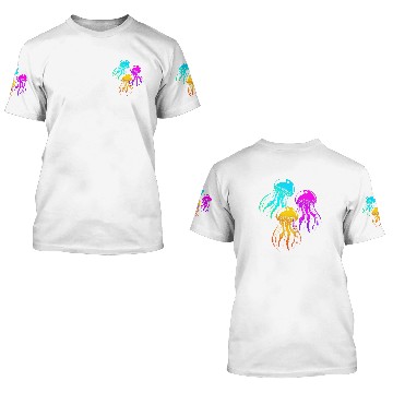 Discover Jellyfish Colorful Squad Team 3D T Shirts