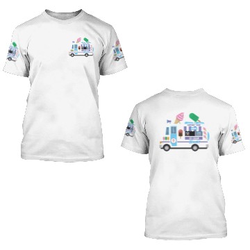 Discover Ice Cream Truck Driver 3D T Shirts