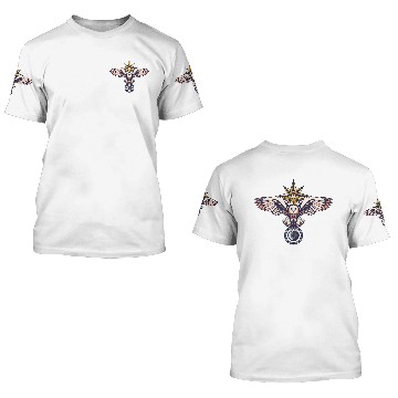 Discover Celestial Barn Owl Tribal Sun Moon 3D T Shirts