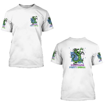 Discover Louisiana Party Animal 3D T Shirts