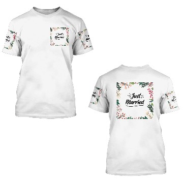Discover Just Married Newly Weds Floral Print Pattern Gift 3D T Shirts
